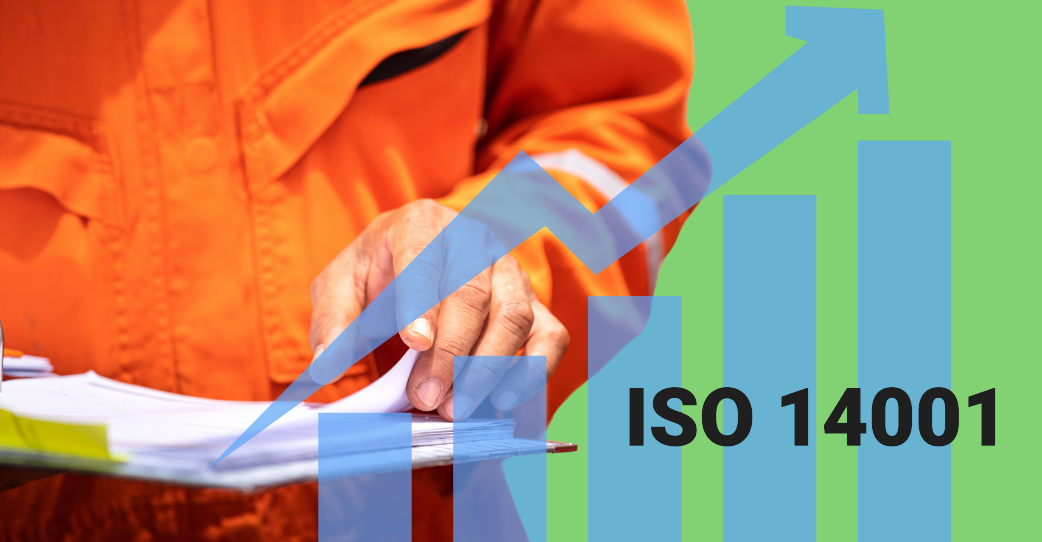 Pessoa em Auditoria da ISO 14001 com relatórios de emissões atmosféricas